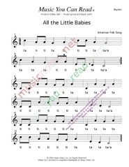 Click to Enlarge: All the Little Babies Rhythm Format