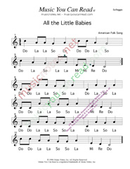 Click to Enlarge: All the Little Babies Solfeggio Format