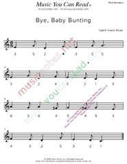 Click to Enlarge: "Bye, Baby Bunting" Pitch Number Format