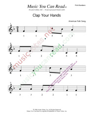 Click to Enlarge: "Clap Your Hands" Pitch Number Format