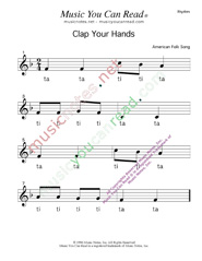 Click to Enlarge: "Clap Your Hands" Rhythm Format