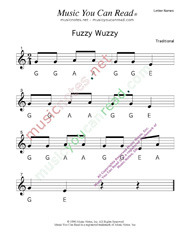 Click to Enlarge: "Fuzzy Wuzzy" Letter Names Format