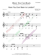 Click to Enlarge: "Have You Ever Been to London" Pitch Number Format" Pitch Number Format