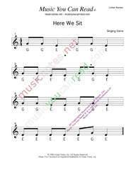 Click to Enlarge: "Here We Sit" Letter Names Format