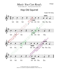 Click to Enlarge: "Hop Old Squirrel" Solfeggio Format