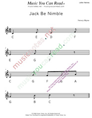 Click to Enlarge: "Jack Be Nimble" Letter Names Format