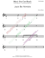 Click to Enlarge: "Jack Be Nimble" Pitch Number Format