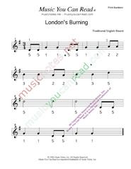Click to Enlarge: "London's Burning" Pitch Number Format