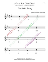 Click to enlarge: "The Mill Song" Beats Format