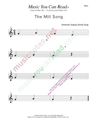 "The Mill Song" Music Format