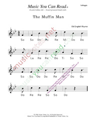 Click to Enlarge: "The Muffin Man" Solfeggio Format