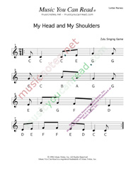 Click to Enlarge: "My Head, My Shouldeers" Letter Names Format