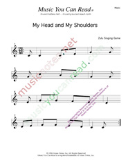 "My Head, My Shouldeers" Music Format