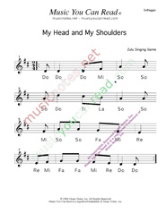 Click to Enlarge: "My Head, My Shouldeers" Solfeggio Format