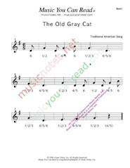 Click to enlarge: "The Old Gray Cat" Beats Format