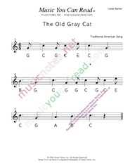 Click to Enlarge: "The Old Gray Cat" Letter Names Format