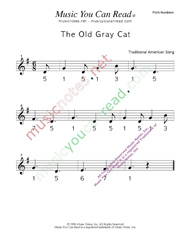 Click to Enlarge: "The Old Gray Cat" Pitch Number Format