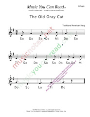 Click to Enlarge: "The Old Gray Cat" Solfeggio Format