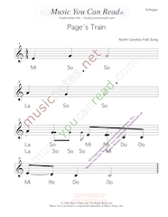 Click to Enlarge: "Page's Train" Solfeggio Format