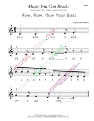 Click to enlarge: "Row, Row, Row Your Boat" Beats Format