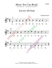 Click to Enlarge: "Sandy Mc Nab" Solfeggio Format