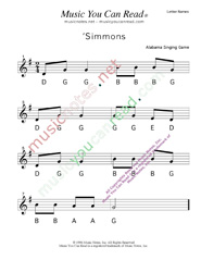 Click to Enlarge: "'Simmons" Letter Names Format