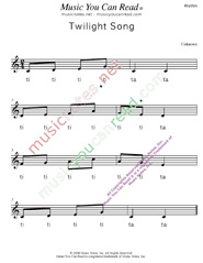 Click to Enlarge: "Twilight Song" Rhythm Format