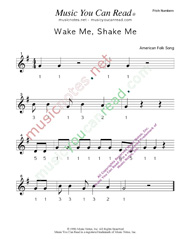 Click to Enlarge: "Wake Me, Shake Me" Pitch Number Format