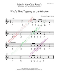 Click to Enlarge: "Who's That Tapping at the Window?" Letter Names Format