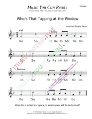 Click to Enlarge: "Who's That Tapping at the Window?" Solfeggio Format