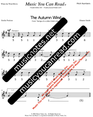 Click to Enlarge: "The Autumn Wind" Pitch Number Format