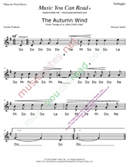Click to Enlarge: "The Autumn Wind" Solfeggio Format