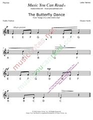 Click to Enlarge: "The Butterfly Dance" Letter Names Format