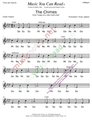 Click to Enlarge: "The Chimes" Solfeggio Format