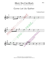 "Come Let Us Gather" Music Format