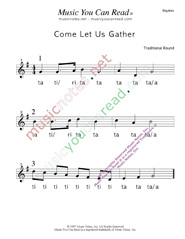 Click to Enlarge: "Come Let Us Gather" Rhythm Format