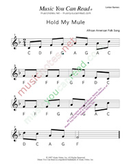 Click to Enlarge: "Hold My Mule" Letter Names Format