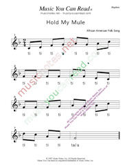 Click to Enlarge: "Hold My Mule" Rhythm Format