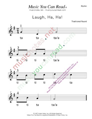 Click to Enlarge: "Laugh, Ha, Ha!" Rhythm Format