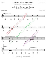 Click to Enlarge: "A Little Dancing Song" Letter Names Format