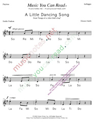 Click to Enlarge: "A Little Dancing Song" Solfeggio Format