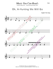"Oh, A-Hunting We Will Go" Music Format