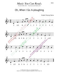 Click to enlarge: "Oh When I Go A-Ploughing" Beats Format