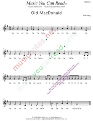 Click to Enlarge: "Old MacDonald" Rhythm Format