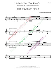 "The Pawpaw Patch" Music Format