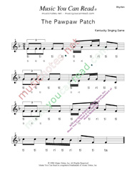 Click to Enlarge: "The Pawpaw Patch" Rhythm Format