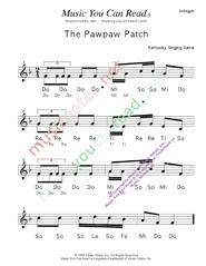 Click to Enlarge: "The Pawpaw Patch" Solfeggio Format