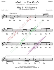 Click to Enlarge: "Play in All Seasons" Solfeggio Format
