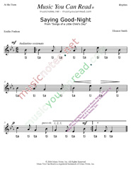 Click to Enlarge: "Saying Good Night" Rhythm Format