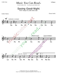 Click to Enlarge: "Saying Good Night" Solfeggio Format